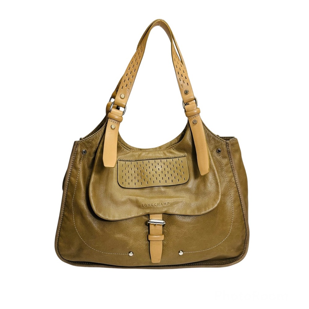 LONGCHAMP BALZANE ROOTS Gray Leather Satchel FRANCE EUC Very Rare! Retail-$1500